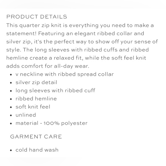 Petal & Pup HALLOW COLLAR QUARTER ZIP SWEATER - Picture 7 of 11